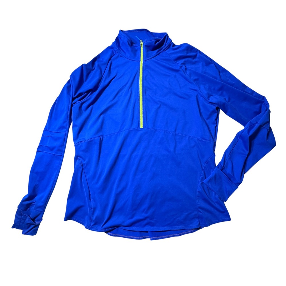 Athleta Pullover Top Womens 1X Blue Quarter Zip Activewear Sporty Gorpcore